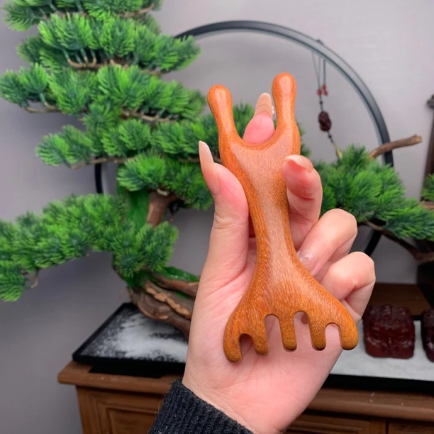 「按推两用」花梨木刮刮梳