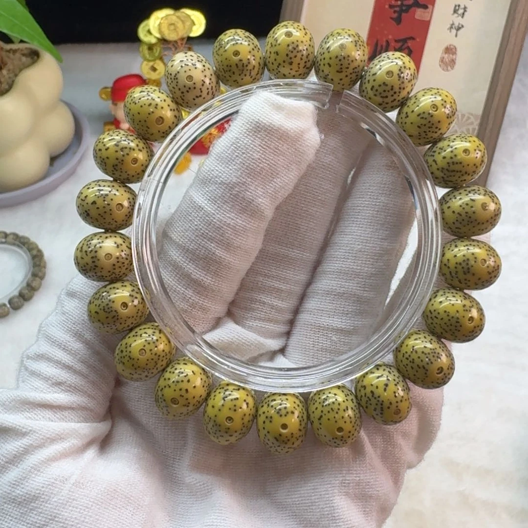 星月菩提手串走黄苹果珠