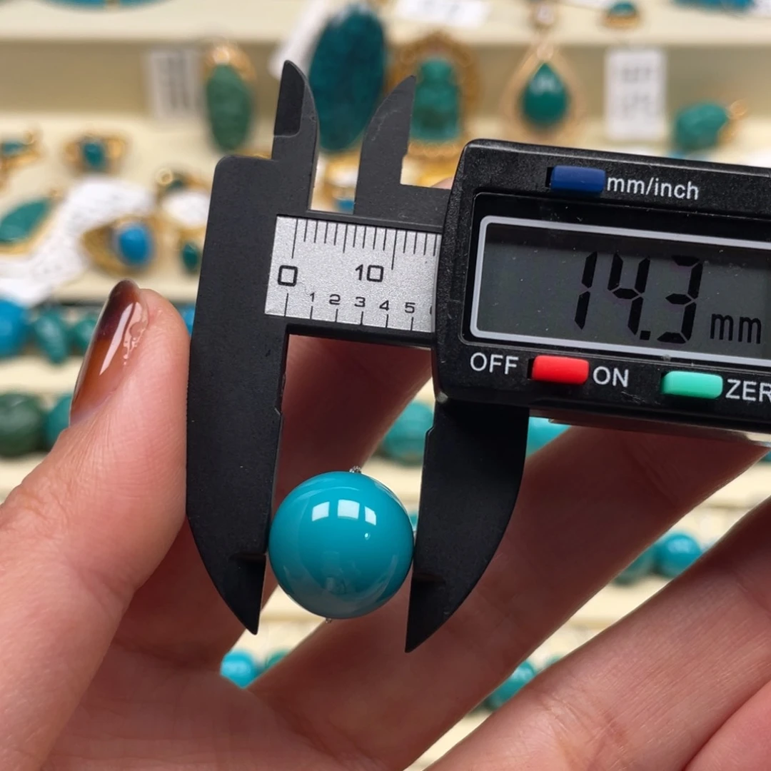 未镶嵌绿松石珠宝奇石圆珠