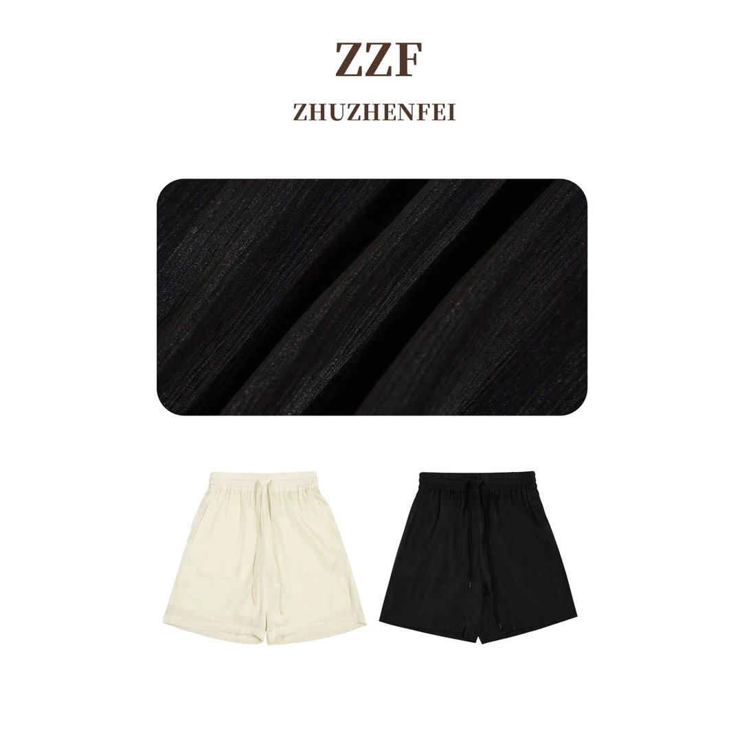 ZHUZHENFEI两色宽松百搭显瘦松紧腰A字版型短裤Z352044