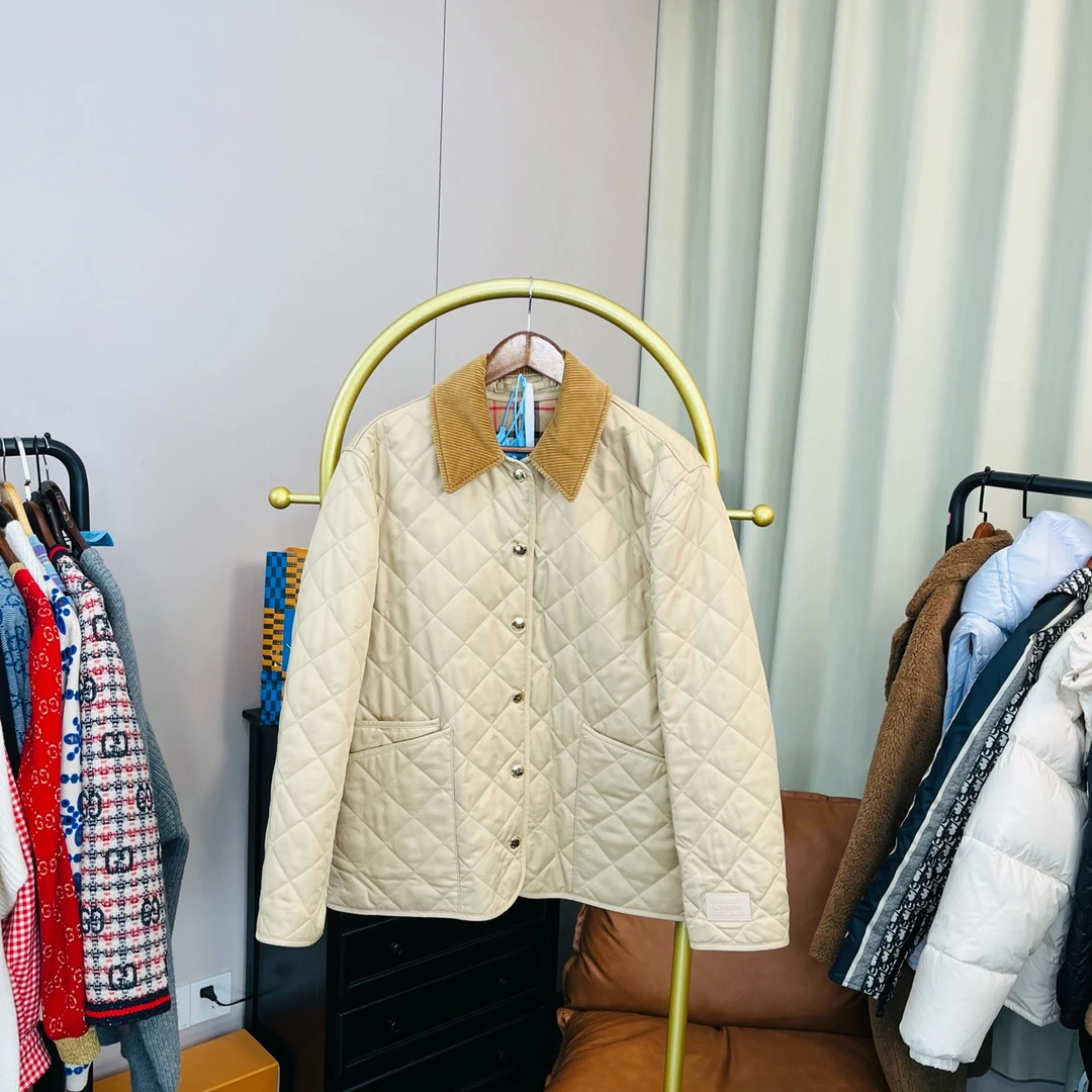 99新 BURBERRY/博柏利 棕色内里格纹棉服 M码