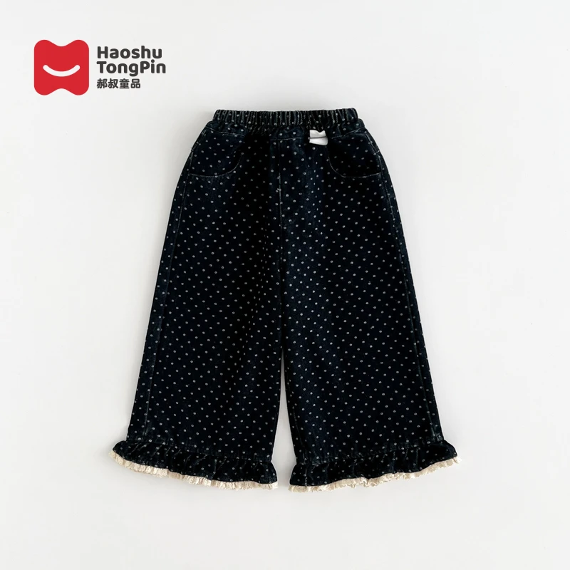 【现货】郝叔童品秋季新款2025时尚女童洋气韩版网红波点裤潮HZ5399