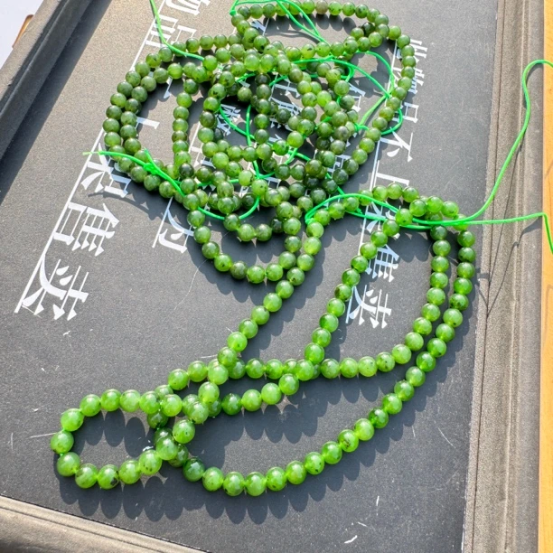 和田玉碧玉lll红皮毛衣链（多样性发一）不退