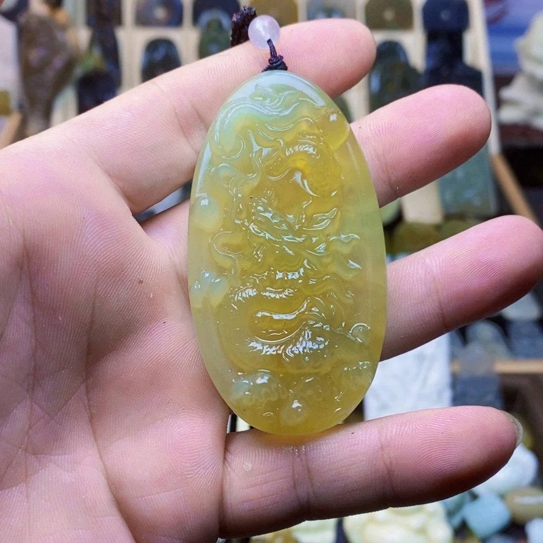 岫玉未镶嵌颈饰long龙