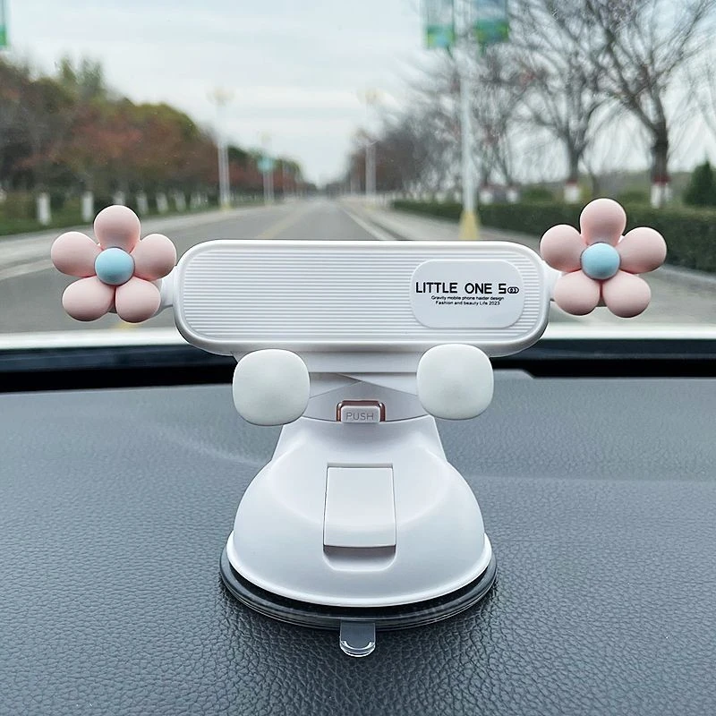 新款车载手机支架可爱汽车导航手机支架车载专用中控台吸盘式AEV