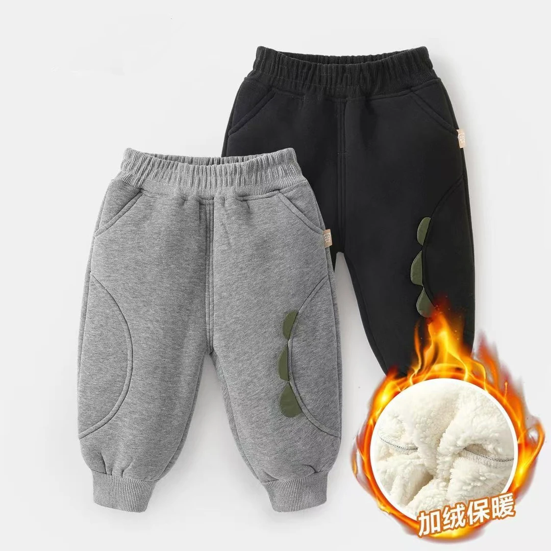 儿童冬季加厚卫裤秋冬款男童女童加绒休闲长裤宝宝冬装儿童保暖裤