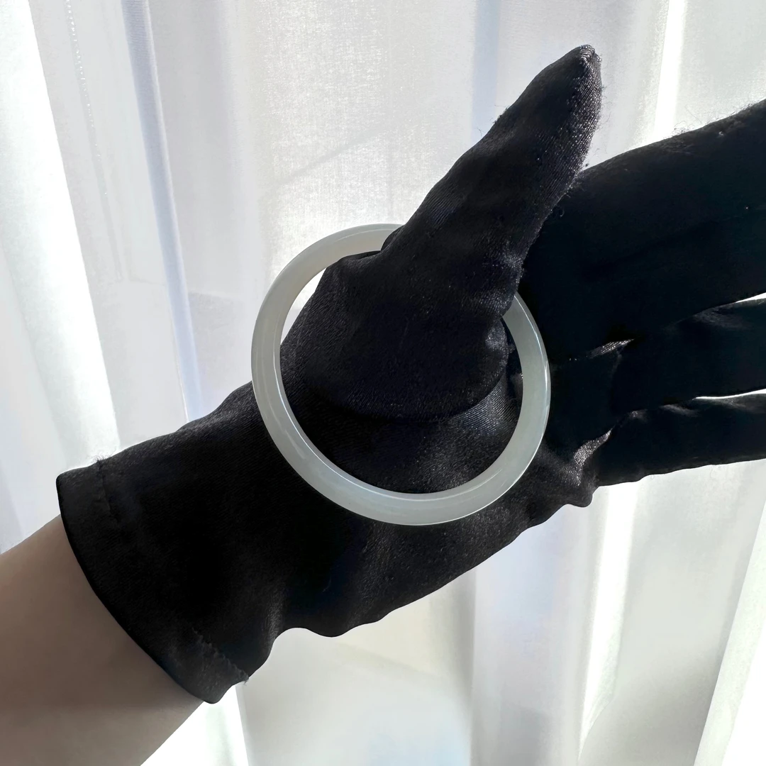 壹屿珠宝 77002 和田玉白玉典藏叮当手镯 圈口60