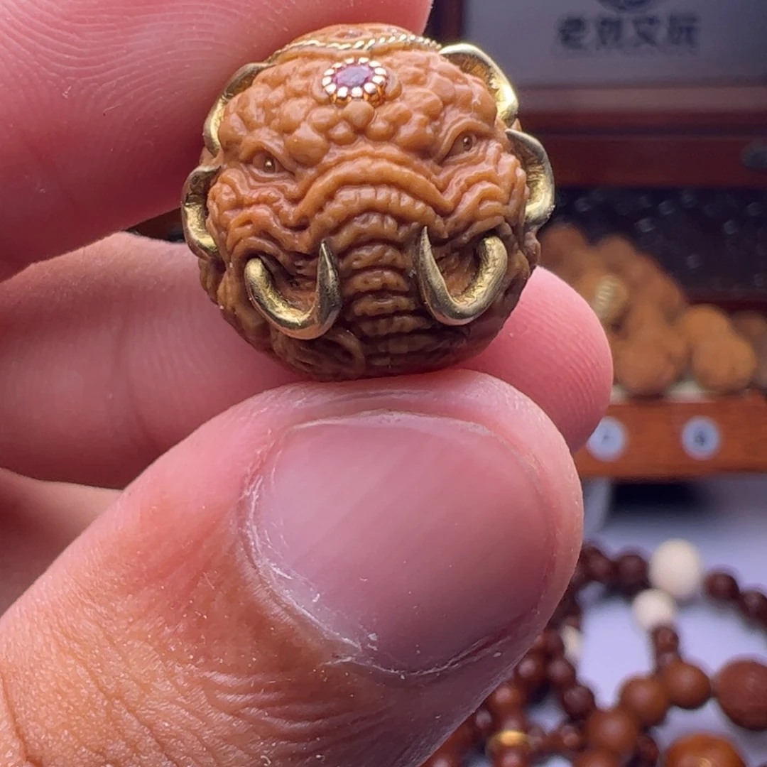 吊坠猴头核桃精工帽镶嵌唐诗象神