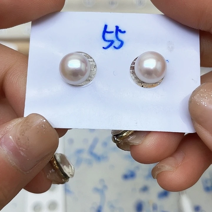 淡水珍珠耳饰银S925镶嵌飞*?