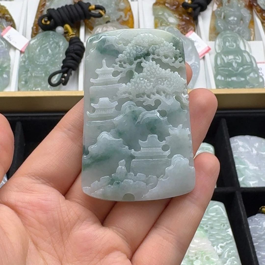 翡翠未镶嵌颈饰天然
