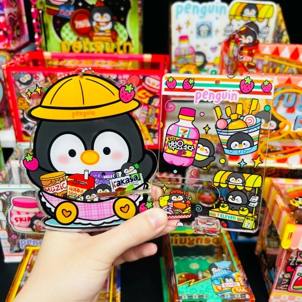 【手绘711小企鹅2.0】手绘亚克力周边礼物DIY冰箱贴pp夹手机壳