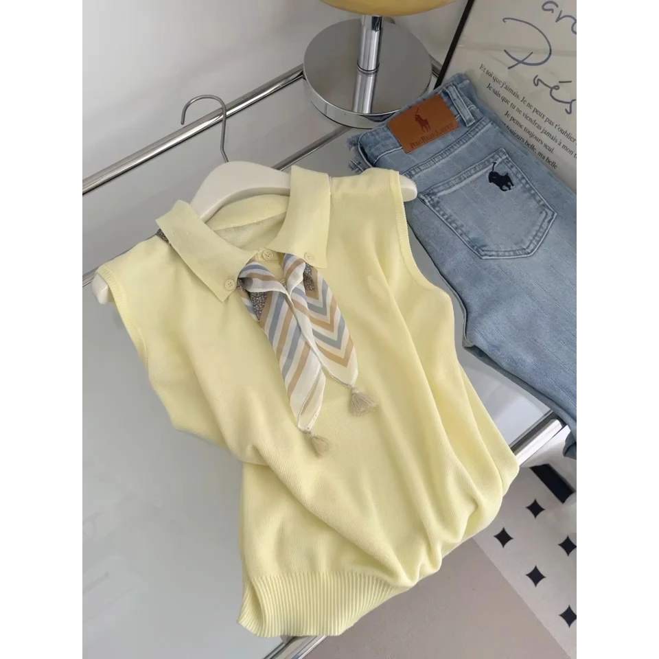 今年流行休闲风奶黄色冰丝短袖女夏2025新款超好看的百搭减龄上衣