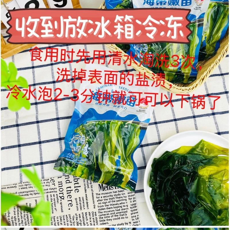 盐渍海带嫩苗鲜海带小芽裙带菜火锅凉拌煲汤食材