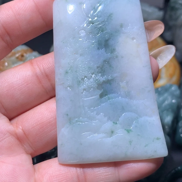 翡翠未镶嵌颈饰保真天然A货翡翠