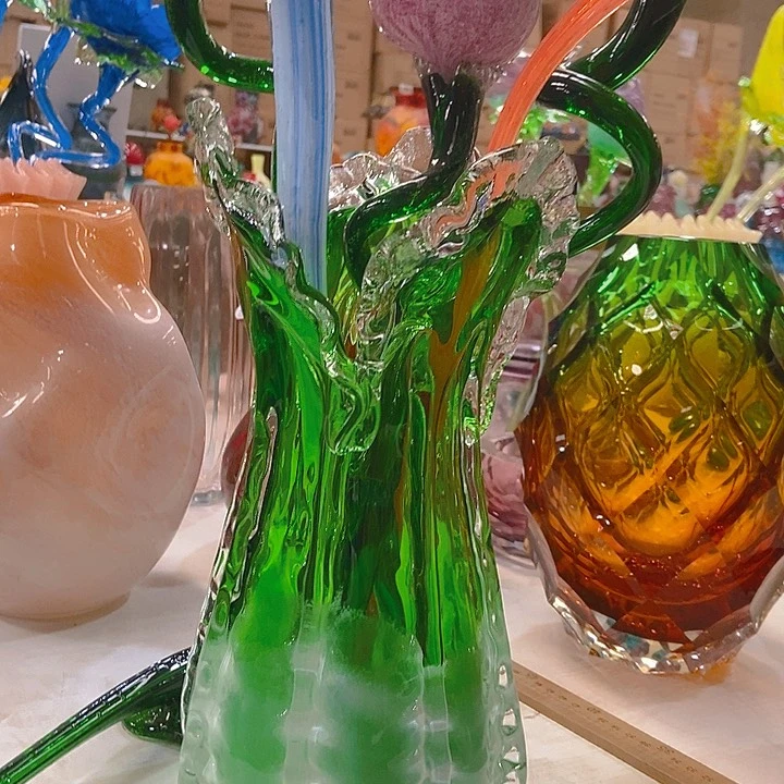 无铅玻璃琉璃花瓶高33口9