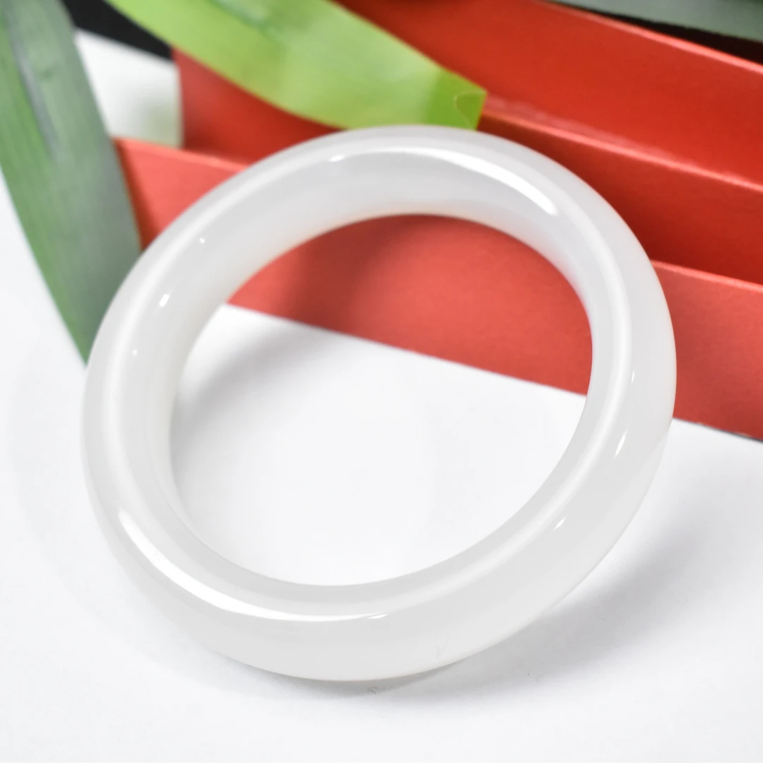 【睿泽鉴宝】和田玉白玉手镯（53-60）11*8mm ZY3560