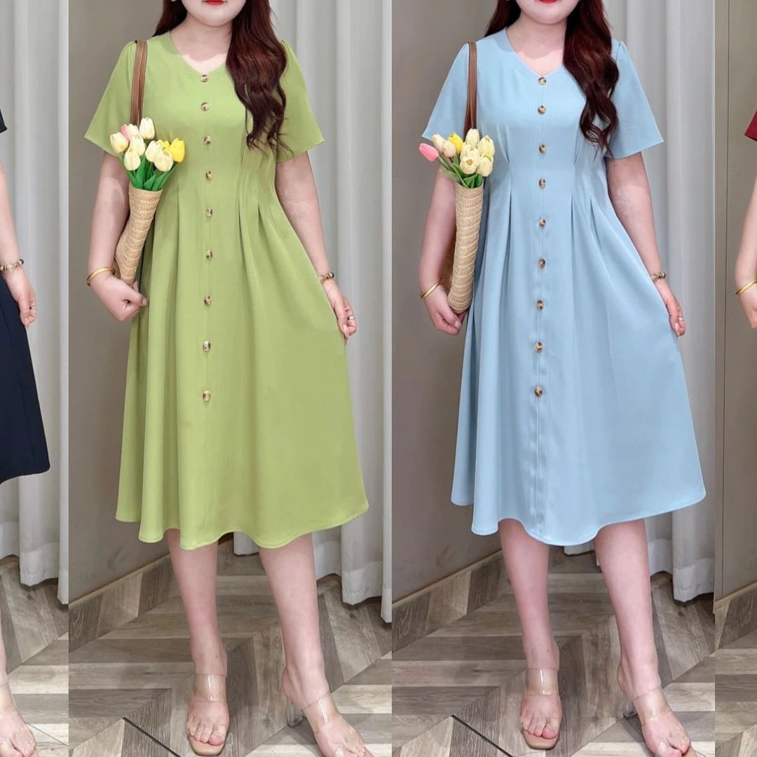 上衣PMM81975夏季新款气质百搭套头简约法式大码连衣裙