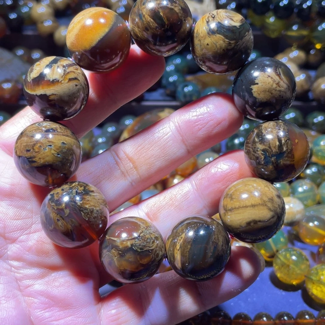 琥珀未镶嵌手链天然