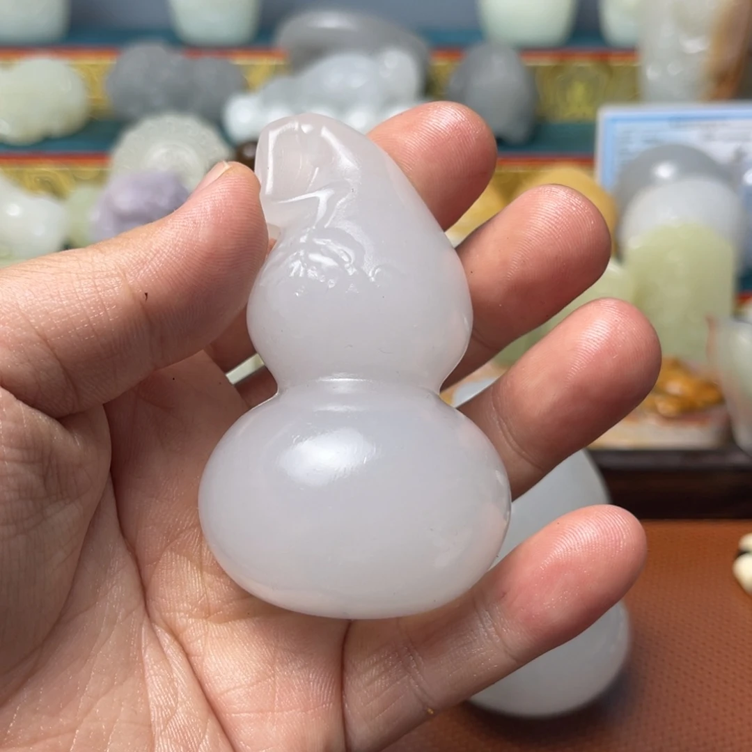 用***2石材天然方解石手把件不退换