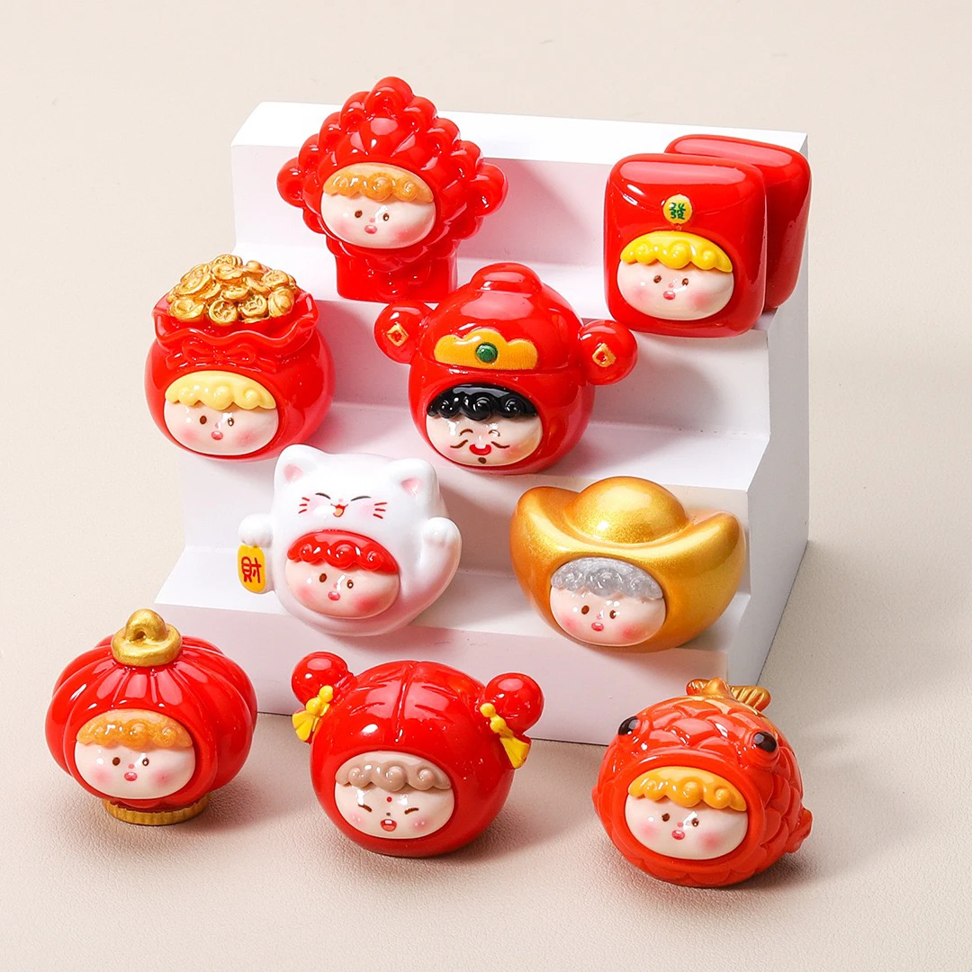 【双许愿➕对对碰】新年李四财神爷红包崽崽树脂萌粒diy摆件
