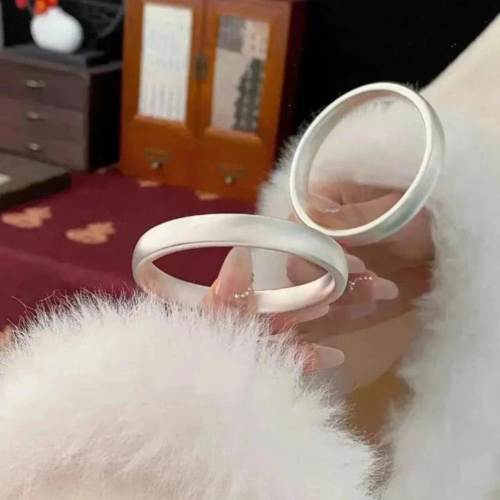 足银手镯 A1足银999.9古法素圈轮胎纯银手镯闭口实心镯气质简约