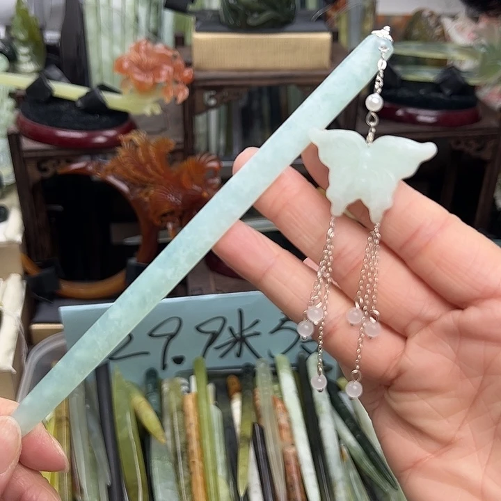 蛇纹石玉未镶嵌发簪