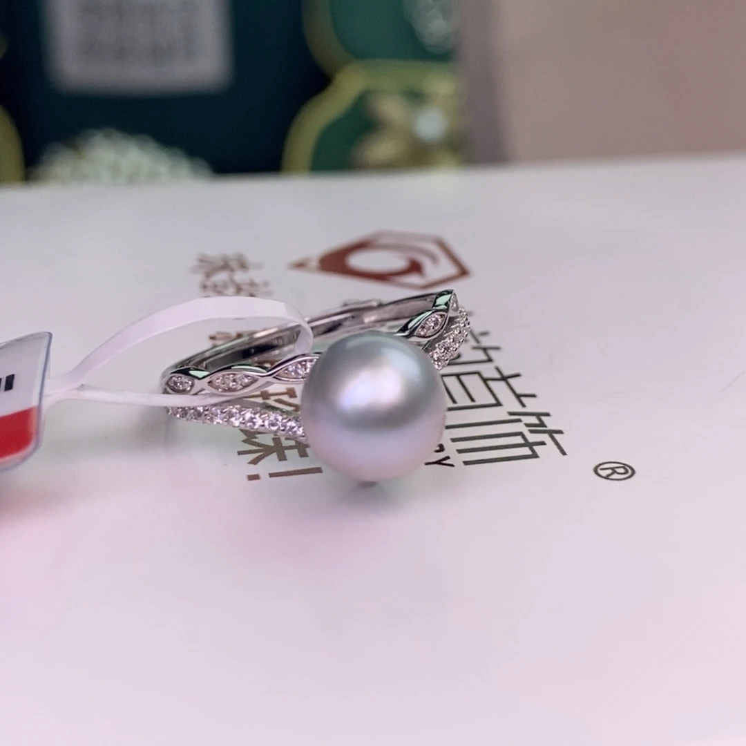 银S925镶嵌戒指海水珍珠