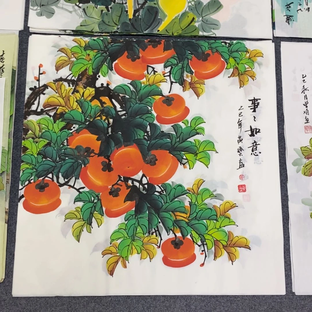 国画尺寸70✖️70精品斗方手绘画