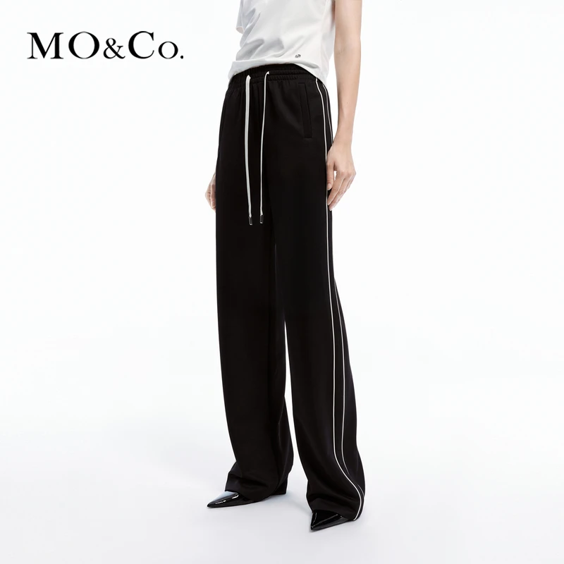 【陈大可专属】MOCO春抽绳松紧高腰宽松休闲运动裤MBD1PATT01