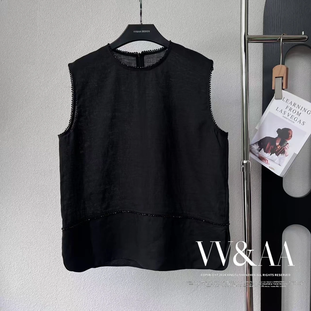 VV&AA 重工钉珠显瘦时尚马甲  D6969