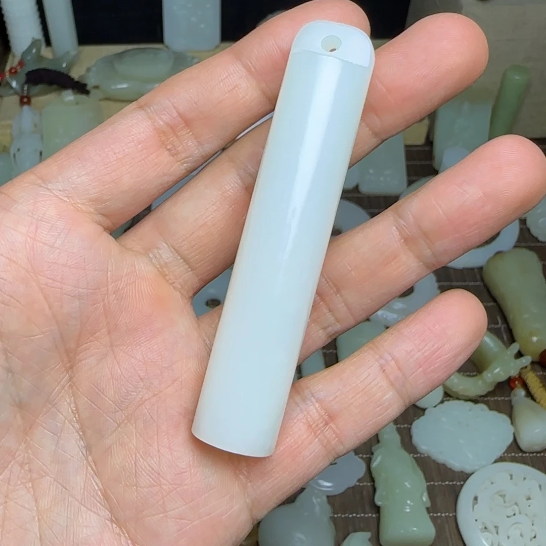 和田玉挂件未镶嵌翎管