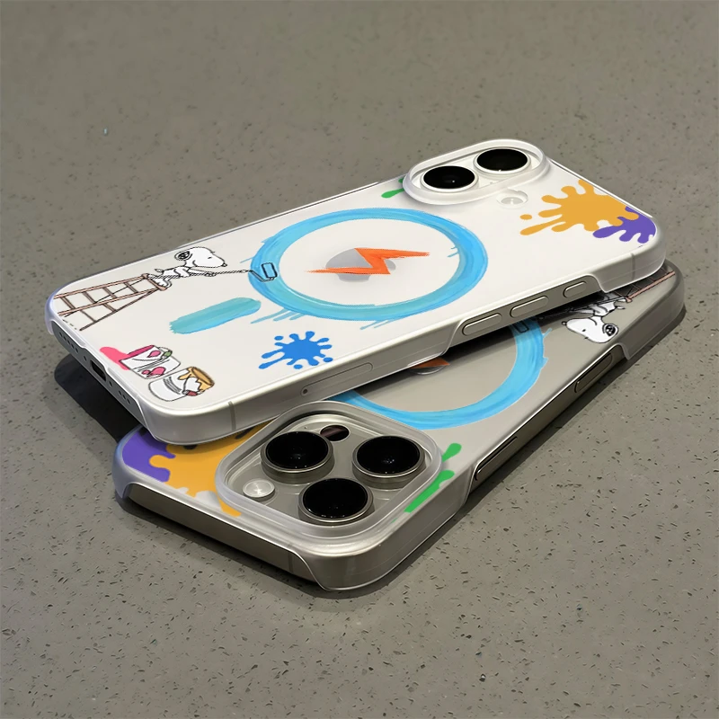 欧克里里闪电史努比PC磨砂硬壳适用苹果16手机壳华为oppo小米vivo