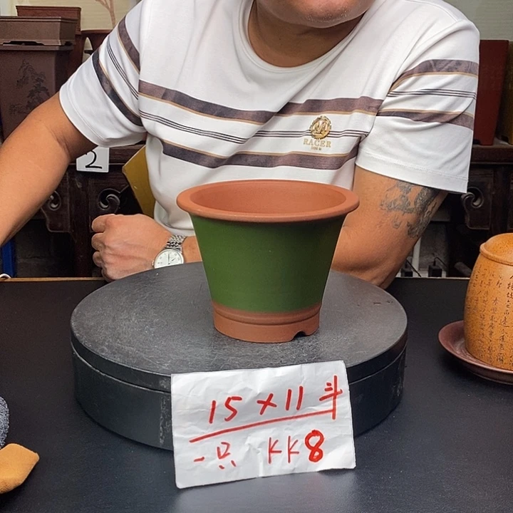 紫砂花盆货号一只K8