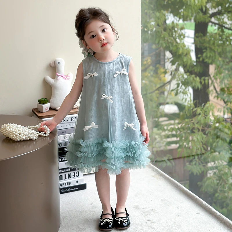 女童连衣裙夏装新款洋气儿童公主裙生日礼服女宝宝网纱A字裙夏季