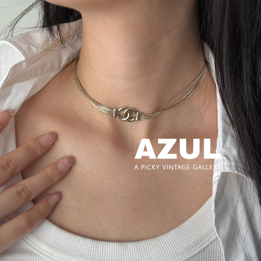 99新 Chanel/香奈儿 Azul - 24B金色双层蛇骨链choker项链 40526