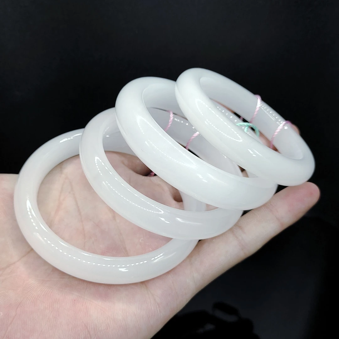 【老三珠宝】白冰玉宽条手镯C5【多样性发其一】圈口52-64mm