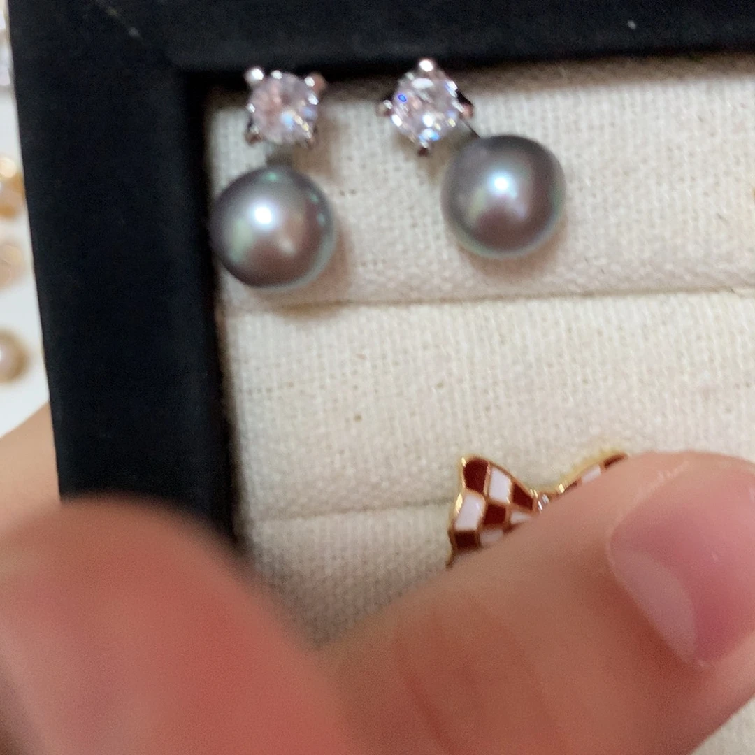 淡水珍珠耳饰合金