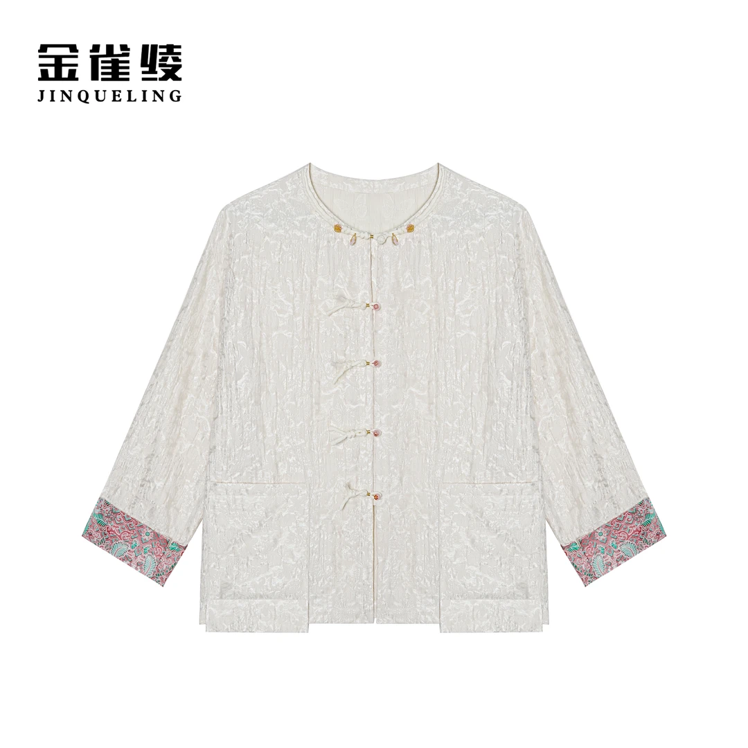 金雀绫【弄清影】春秋设计师款重工艺提花外套SZ1T51