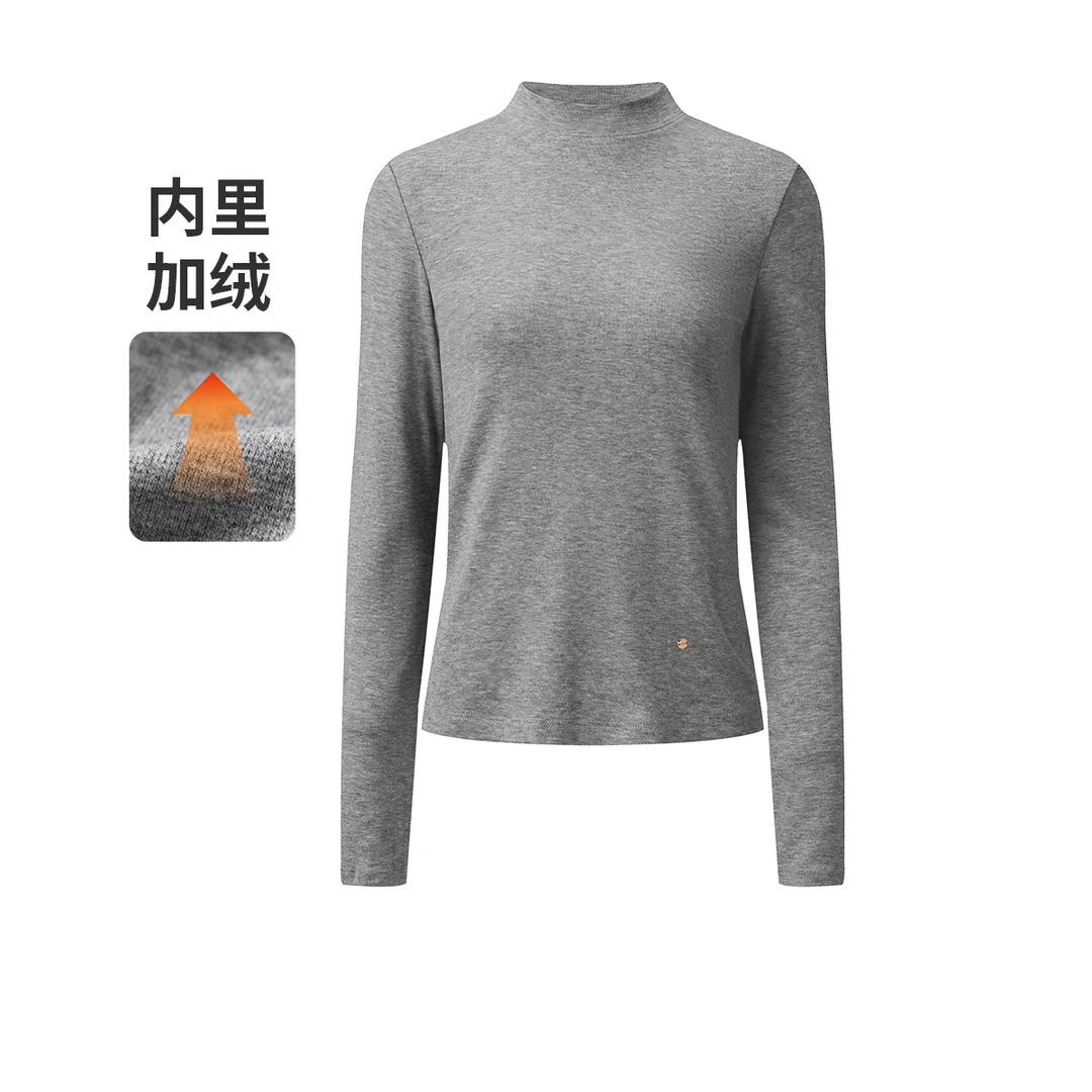 navigare意大利小帆船秋冬女士中高领长袖加绒保暖修身百搭高弹力