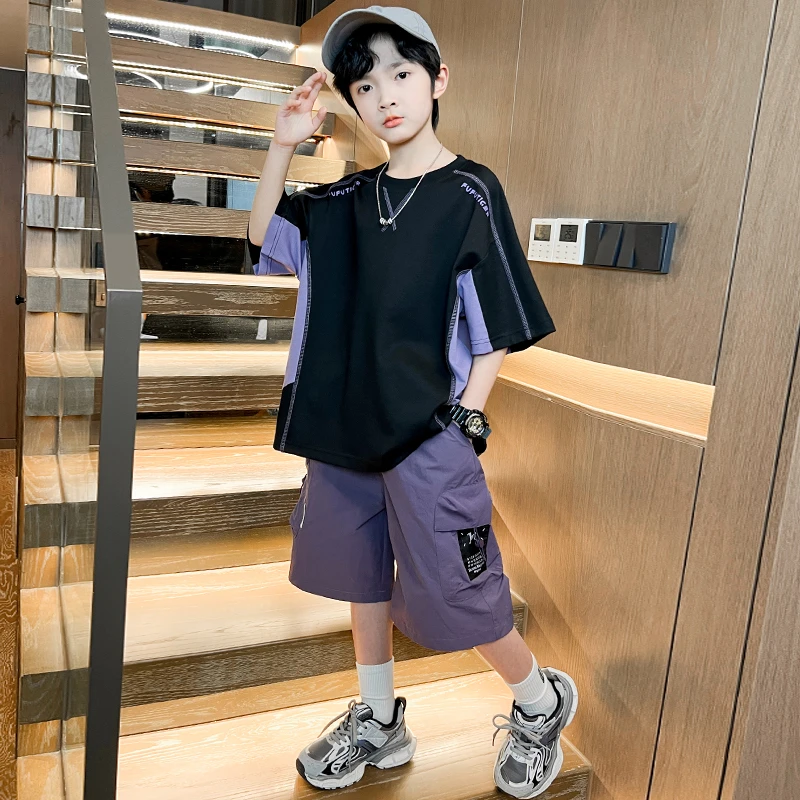童装男童夏装套装2025新款男孩酷帅夏季中大童夏款休闲短袖儿童潮