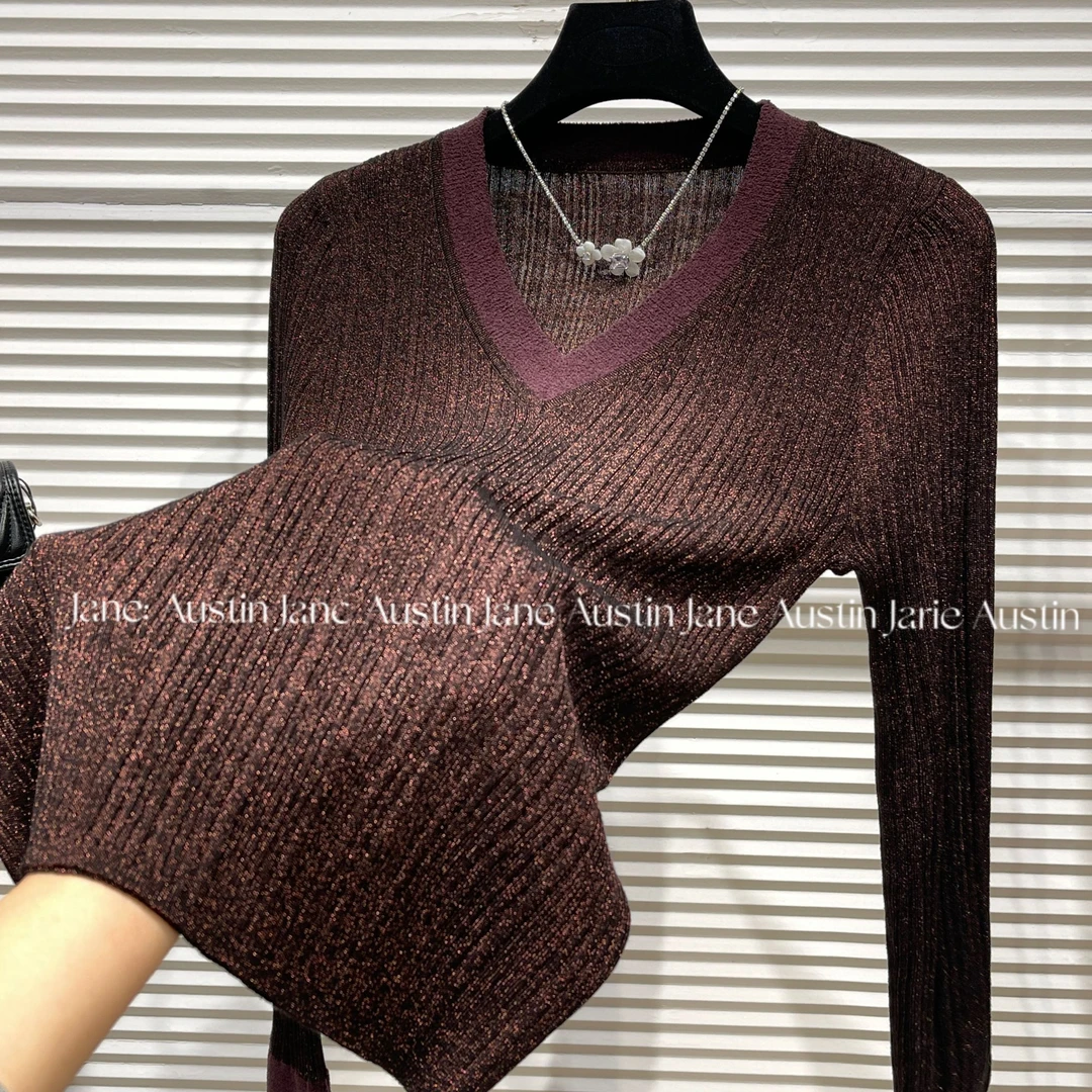 Jane Austin•(繁华)2025轻奢水晶纱线时尚显瘦塑身长袖气质