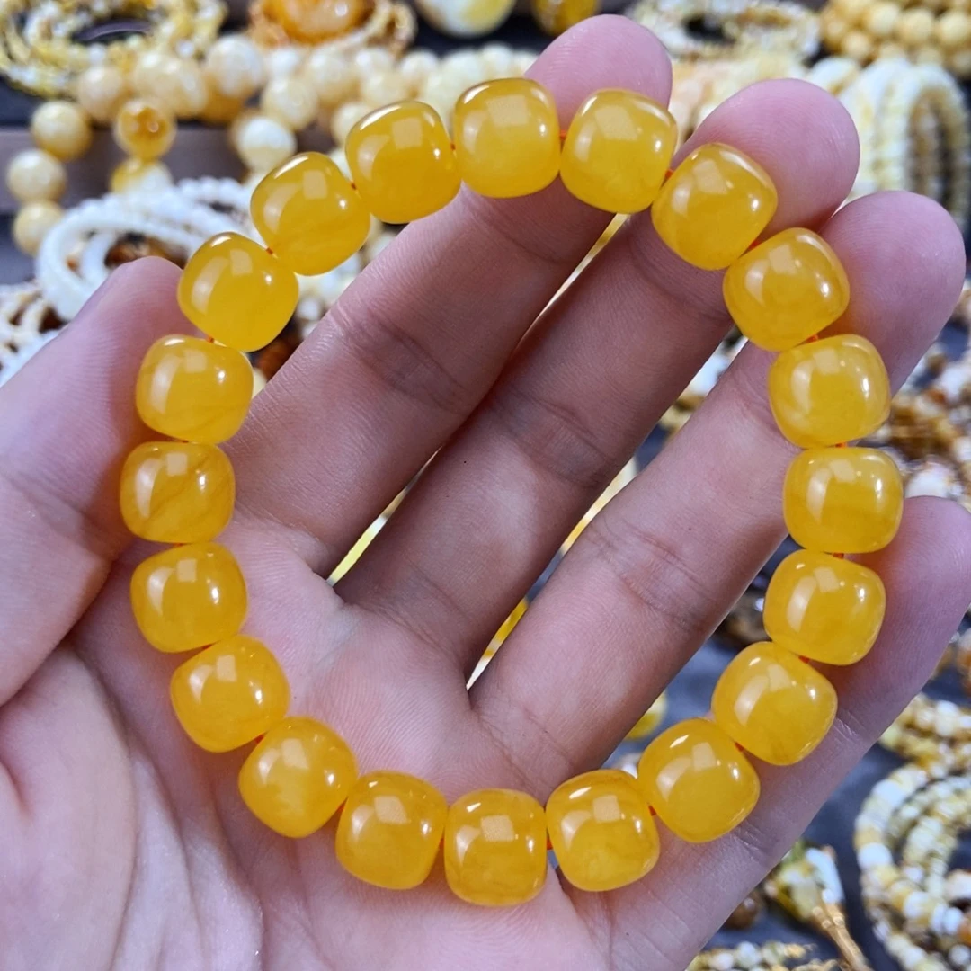 未镶嵌琥珀手链10mm同料焦皮料手串