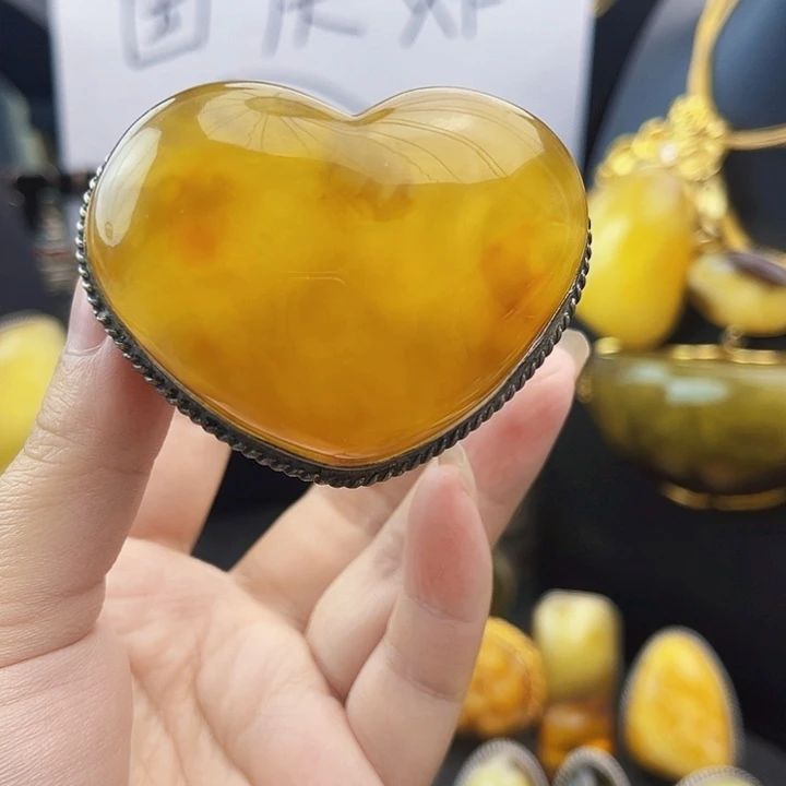 琥珀银S925镶嵌裸石