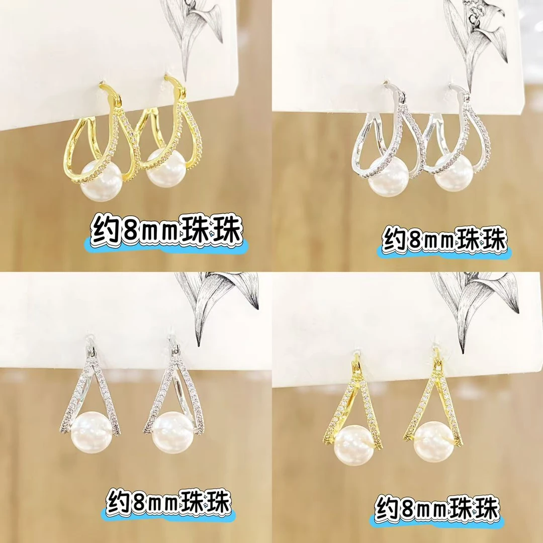铜合金仿珍珠耳饰 c270 c280丽银【摇篮珠珠耳扣】日常百搭耳环3939
