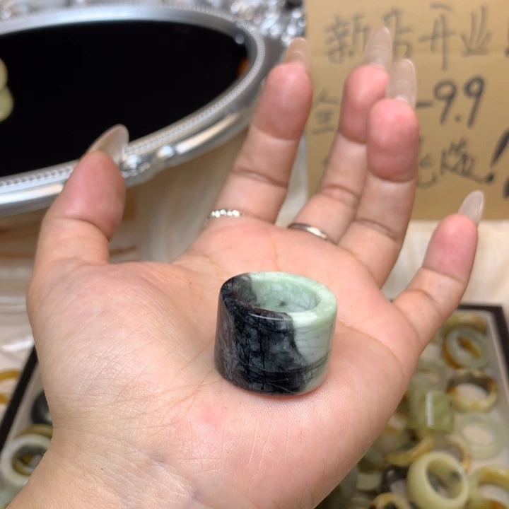 M***n合金蛇纹石玉戒指