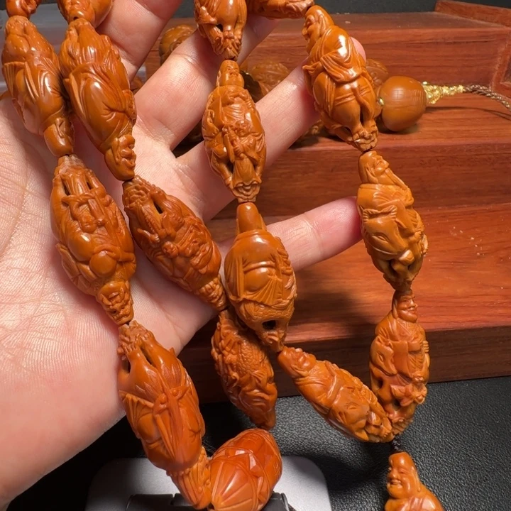 吊坠橄榄核骑兽童子罗汉