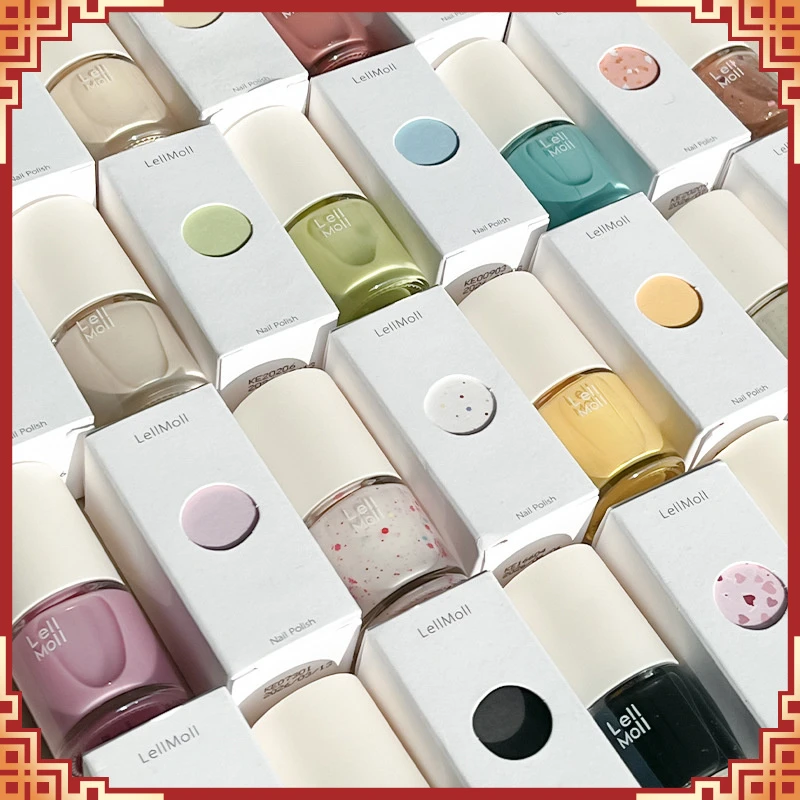 Lellmoll新款夏天持久快干免烤油性裸色指甲油女12free