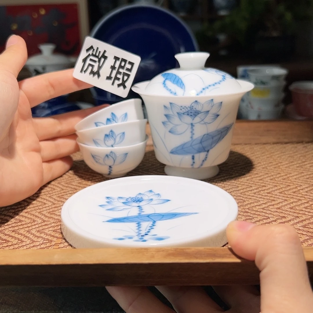 【闪购商品】微瑕 手绘 盖碗