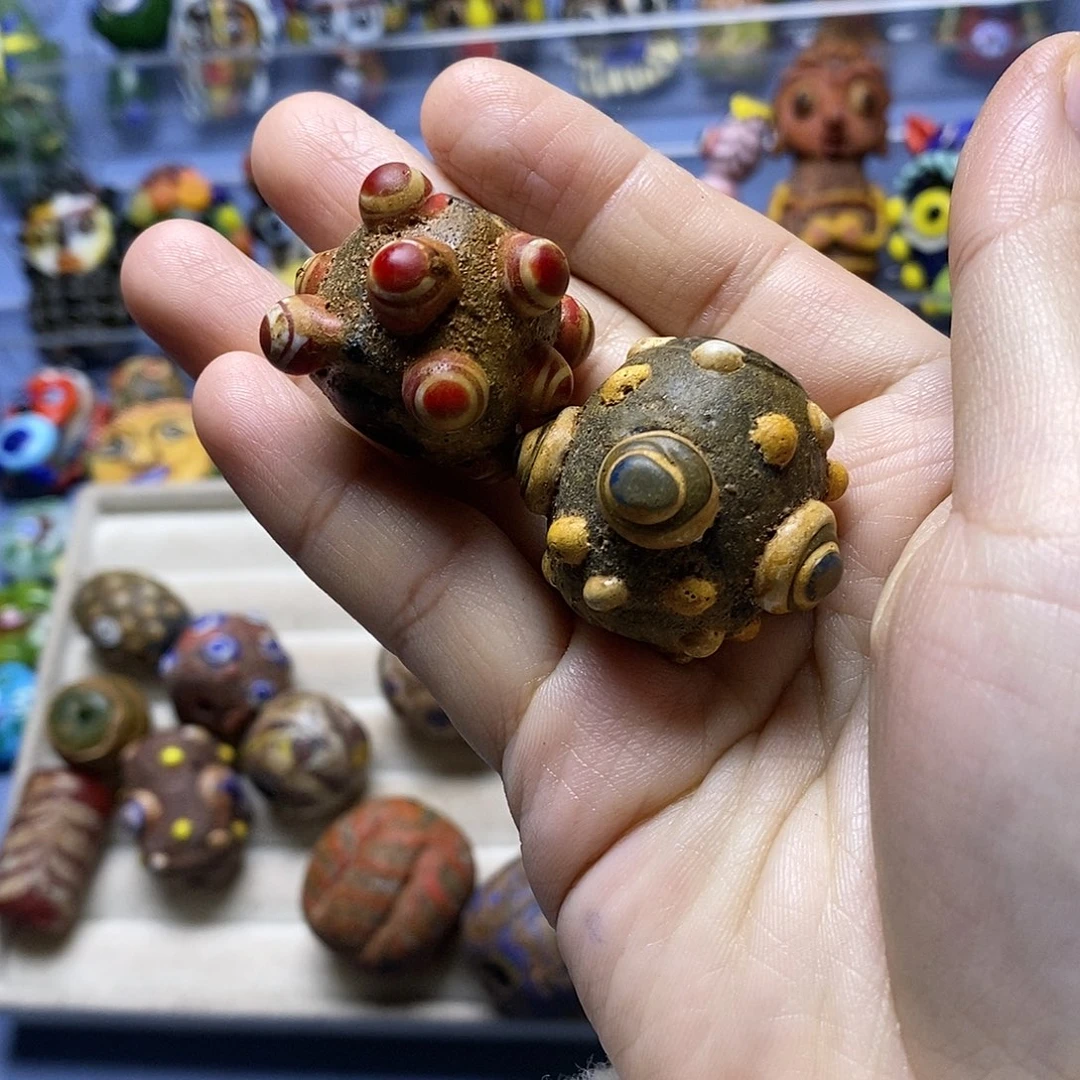 琉璃颈饰老蜻蜓眼一个