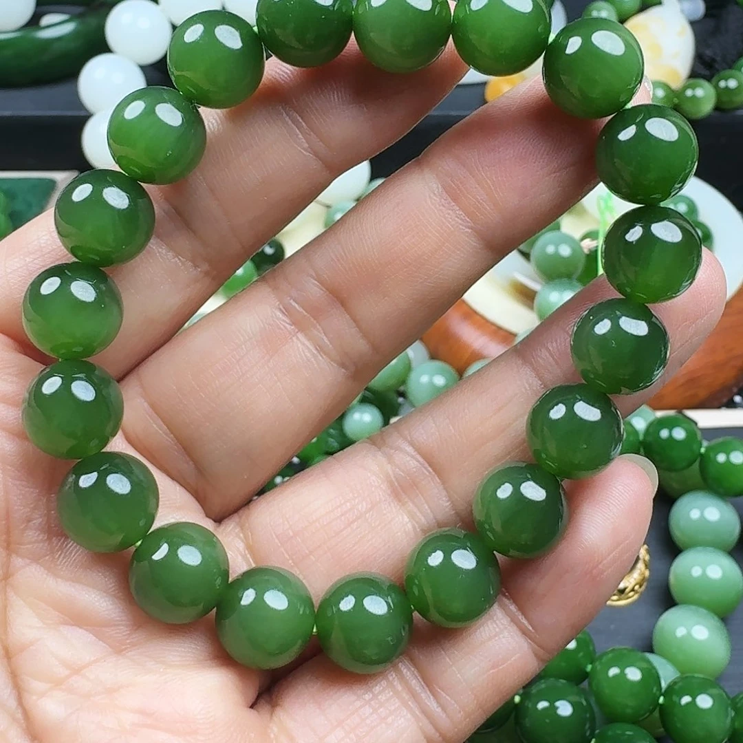 【闪购商品】未镶嵌手链和田玉（碧玉）卡10